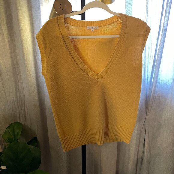 Yellow Rope Picnic V Neck sweater vest - 38 M/L - Picture 1 of 4